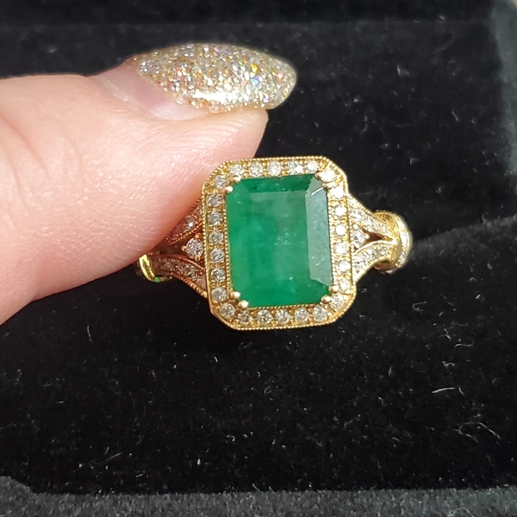 Effy 14k Emerald & diamond ring size 7 1/4 - Picture 10 of 10